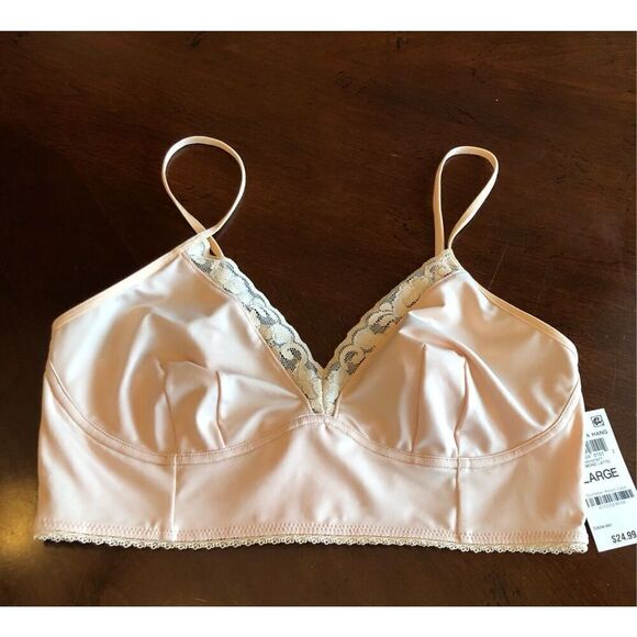 I.N.C. INTERNATIONAL CONCEPTS - NWT - L Sz Lg Lace-Trimmed Bralette/Almond Latte - Picture 3 of 13